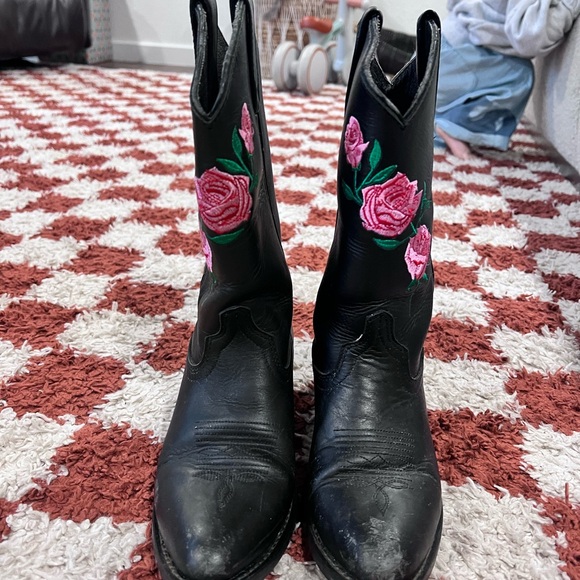 White Horse cowboy cowgirl floral boot western style - Picture 4 of 6